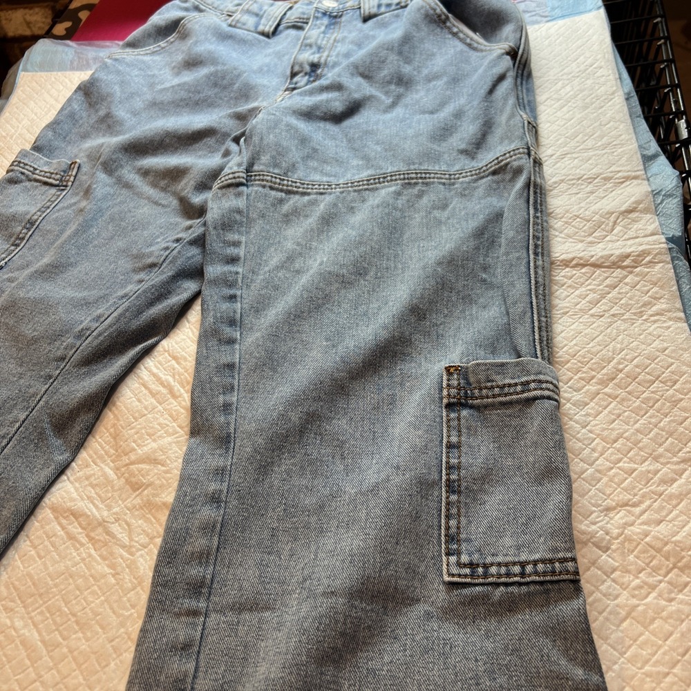 BDG Urban Outfitter Womens Jeans Blue Denim Cargo Relaxed Size 26. - Picture 3 of 12